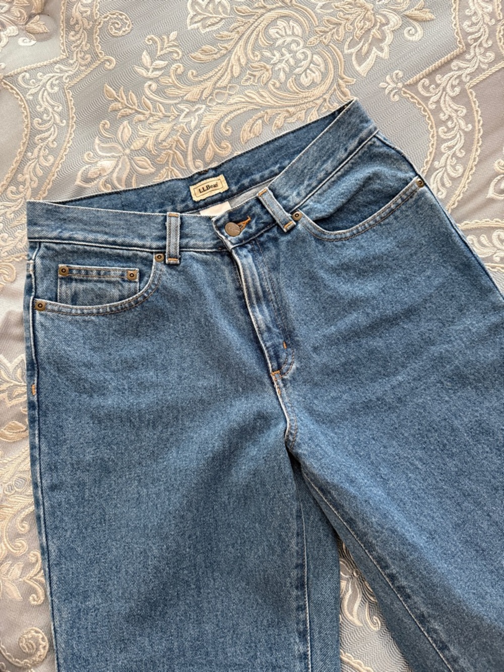 L.L. Bean Straight-Leg Jeans in Medium Blue